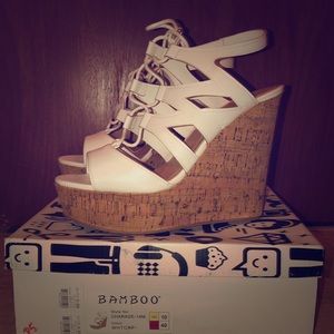 White platform sandals. Like new!